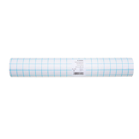 Rolle mit kariertem Papier, weiß mit blauen Linien, zur Verwendung in verschiedenen kreativen Projekten oder zum Zeichnen.