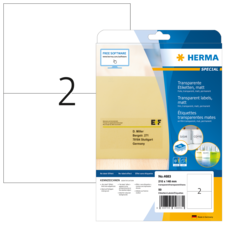 HERMA SPECIAL A4 Folieetiketter transparenta matta