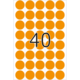 Orangefarbene Kreise auf weißem Hintergrund mit der Zahl 40 in der Mitte.