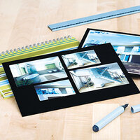 Translation: "Användningsbild för laseretiketter på fotokollage