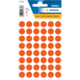 Packung mit 240 orangen Etiketten in runder Form, Durchmesser 13 mm, auf einem weißen Trägerblatt.