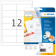 Korrektur- und Abdecketiketten von Herma, Packung mit 12 Etiketten, inklusive Softwarehinweis.