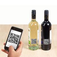 Användningsbild QR-kodsetiketter på vinflaskor
