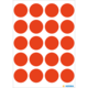 Ein Blatt mit 20 roten, gleich großen Kreisen auf weißem Hintergrund, gleichmäßig in einem Raster angeordnet.