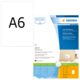 A6 Adressetiketten von HERMA, inklusive kostenloser Software, für den Druck von Adressaufklebern. Verpackungsdetails und Maße sind angegeben.