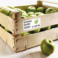 Translation: "Användningsbild för kraftetikett på äppellåda