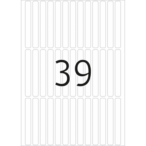 Die Zahl 39 in großer, schwarzer Schrift auf einem weißen Hintergrund, umgeben von vertikalen Linien.