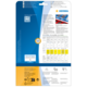 Rückseite einer Verpackung mit Informationen zu HERMA Produkten, QR-Code und Hinweisen zu kostenloser Software.