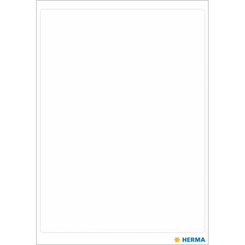 Leere, weiße Fläche mit einem kleinen Logo in der unteren rechten Ecke, das "HERMA" zeigt.