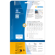 Rückseite einer Verpackung für Etiketten von HERMA, mit Anweisungen, QR-Code und Informationen zu Software und Recycling.