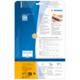 Rückseite einer Verpackung mit Informationen zu HERMA Produkten, Anleitungen und einem QR-Code für kostenlose Software.