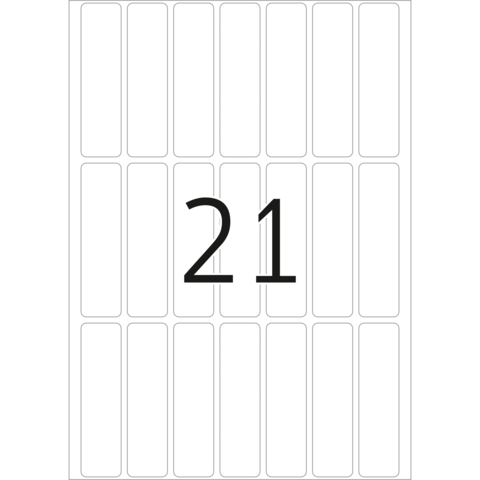 Eine große Zahl "21" auf einem weißen Hintergrund mit leeren Feldern darunter.