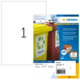 Wetterfeste Etikettenpackung mit Aufklebern für Plastik- und Glasbehälter. Enthält 40 Etiketten, Größe 210 x 87 mm.