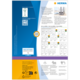 Rückseite einer Produktverpackung von HERMA mit Informationen zu Software, Anleitungen und QR-Code für weitere Details.