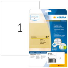 HERMA SPECIAL A4 Folieetiketter transparenta matta