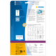 Rückseite einer Verpackung mit Informationen zu HERMA Produkten, einschließlich Softwarehinweis und Anwendungshinweisen.