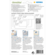 Sortiment von Etiketten in verschiedenen Größen, einschließlich Anwendungsanleitungen und QR-Code für weitere Informationen.