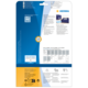 Rückseite einer Verpackung für Etiketten von HERMA, mit Anweisungen, QR-Code und Informationen zur Software.