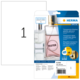 Transparente Etikettenpackung von Herma, mit der Aufschrift "Tester" und Informationen zu den Etiketten.