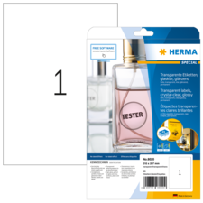 HERMA SPECIAL A4 Folieetiketter transparenta glasklara
