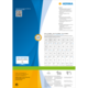 HERMA-Produktinformation mit QR-Code, Softwarehinweis und einem Kalender. Enthält Details zu Etiketten und Dienstleistungen.