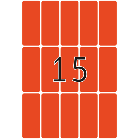 Eine orangefarbene Karte mit der Zahl 15 in der Mitte, umgeben von vertikalen und horizontalen Linien.