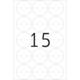 Ein Blatt mit 15 leeren Kreisen, nummeriert mit der Ziffer 15 in der Mitte, umgeben von weiteren leeren Kreisen.