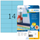 Bunte Etiketten von Herma, Packung mit 14 Etiketten, Größe 105 x 42,3 mm, inklusive Software-Hinweis.