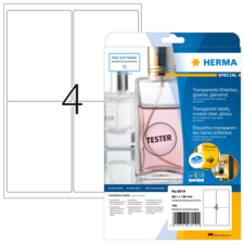 HERMA SPECIAL A4 Folieetiketter transparenta glasklara