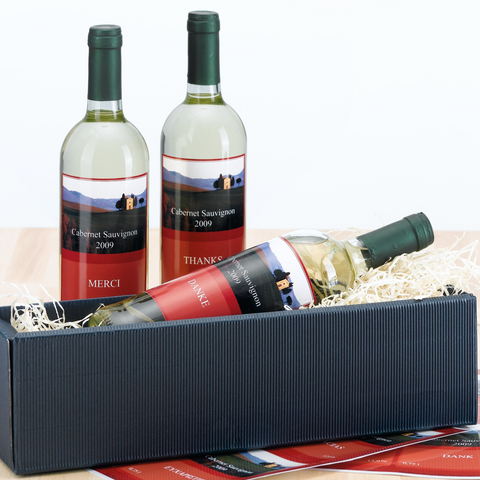 Eine Auswahl von zehn Weinflaschen in verschiedenen Farben und Etiketten, darunter Rot-, Weiß- und Roséweine.