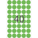 Grüne Punkte auf weißem Hintergrund mit der Zahl 40 in der Mitte.